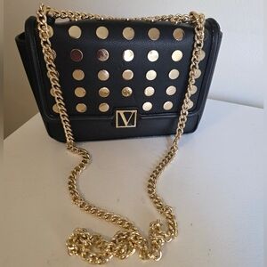 Victoria Secret Black And Gold Crossbody Purse
